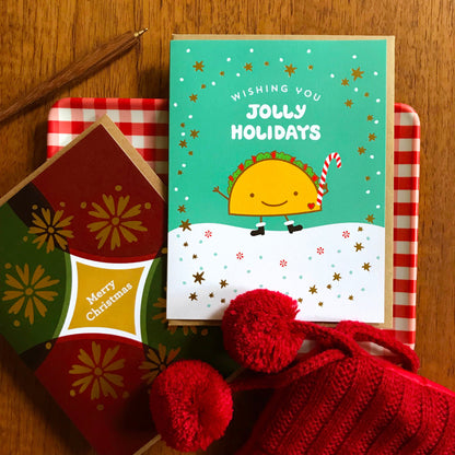 Taco Gold Foil Holiday Card