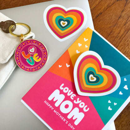 Radiant Heart Mom Sticker Mother's Day Card