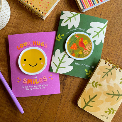 Mom Smiles Sticker Mother's Day Card