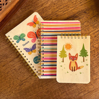 Fox Wood Mini Notepad