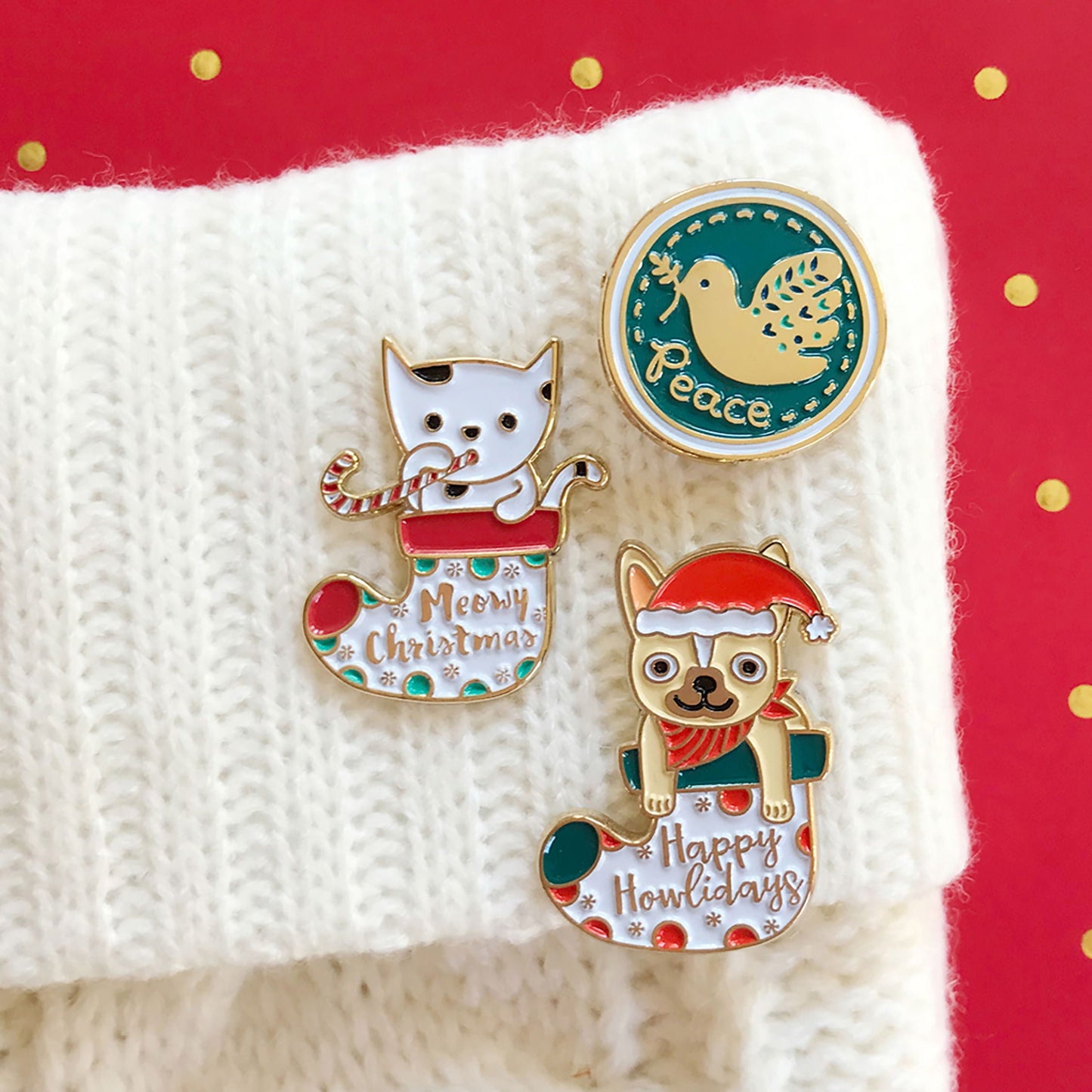Meowy Christmas Enamel Pin