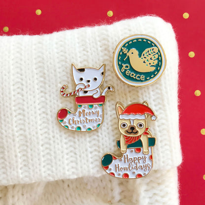 Happy Howlidays Enamel Pin