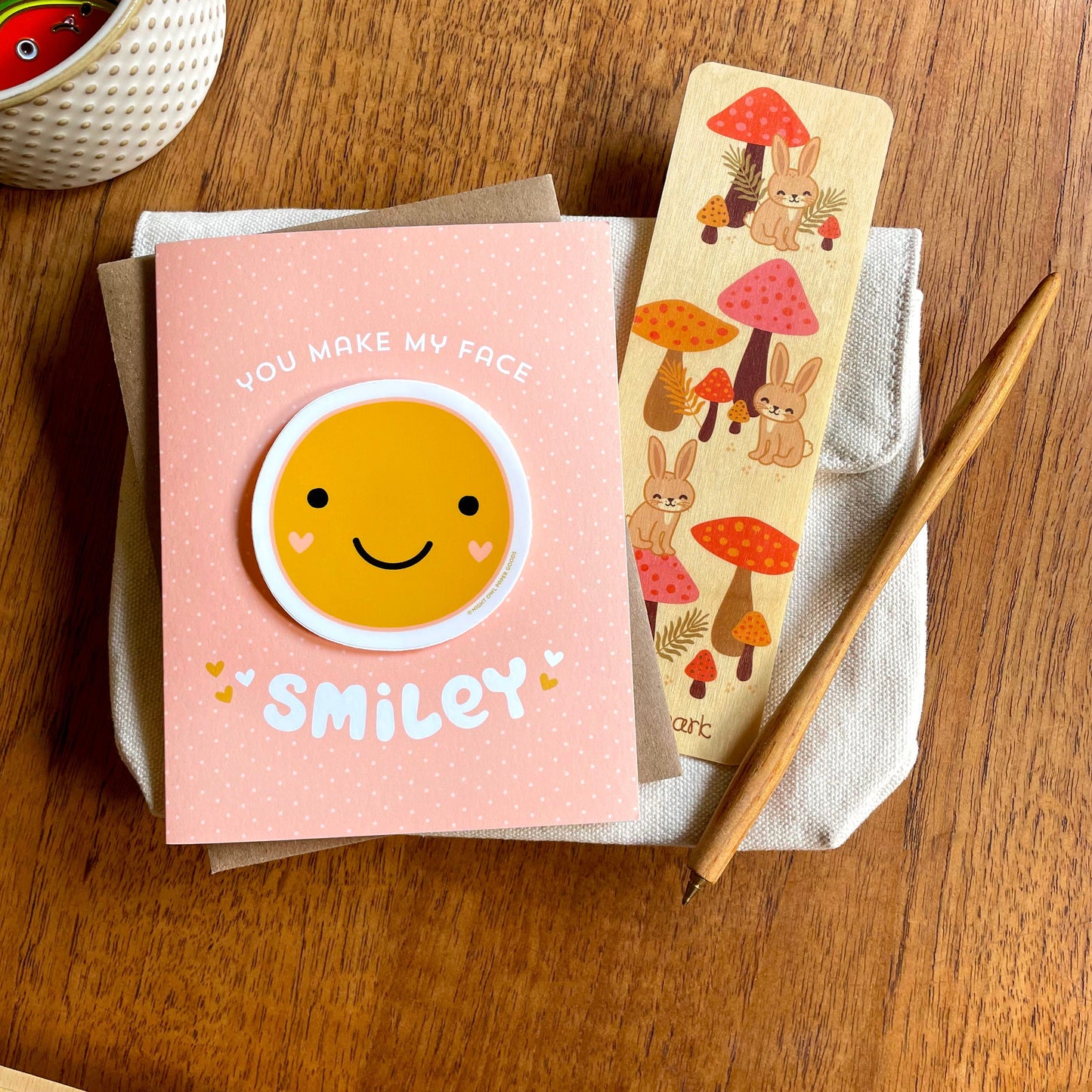 Smiley Face Sticker Love Card