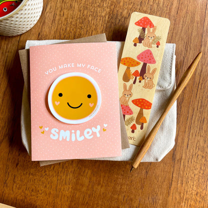 Smiley Face Sticker Love Card