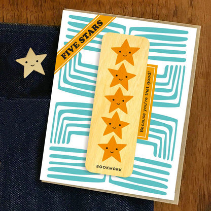 5 Stars Bookmark Congratulations Card