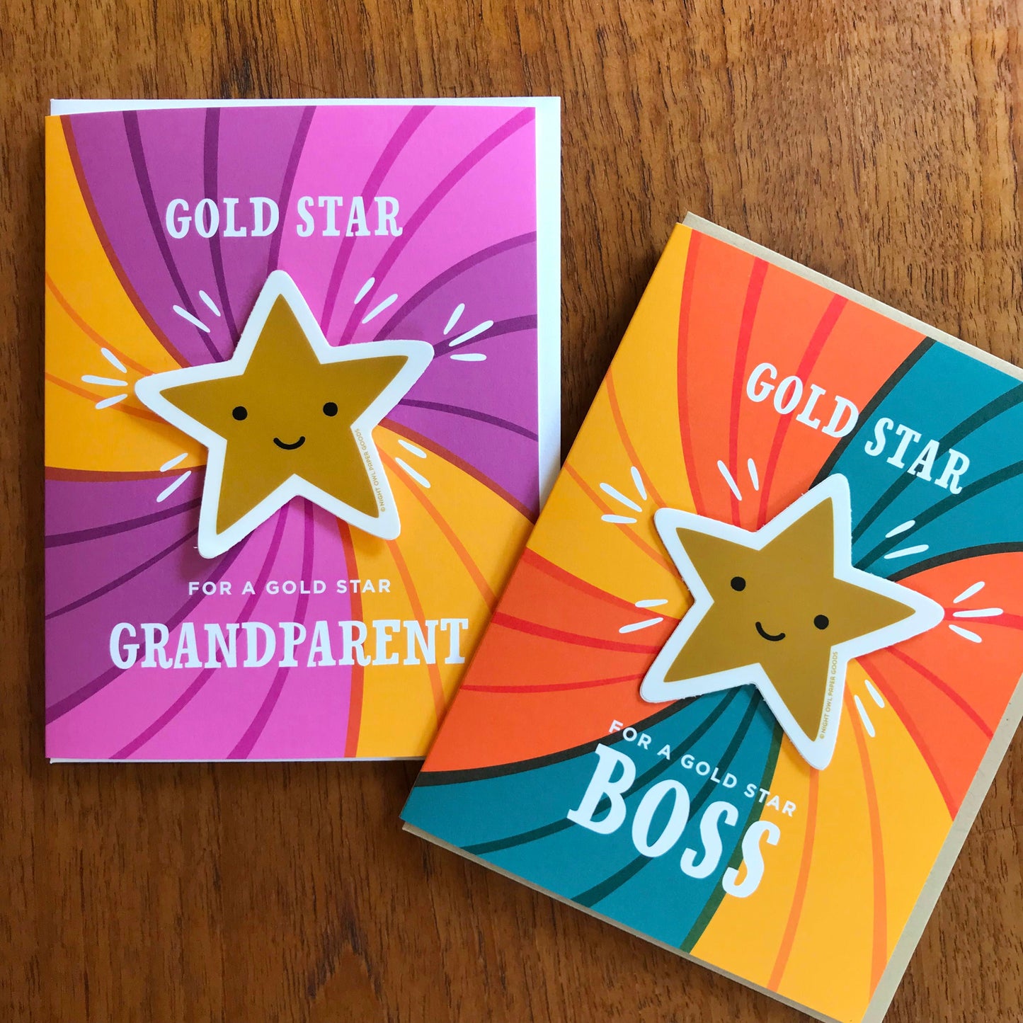 Gold Star Boss Sticker Boss's Day Card