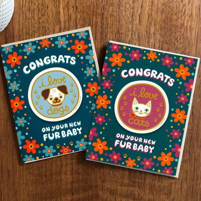 Dog Fur Baby Sticker Dog Adoption Card