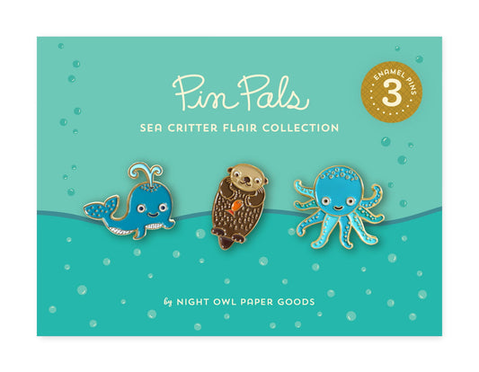Sea Critter Flair Collection Enamel Pin Gift Set
