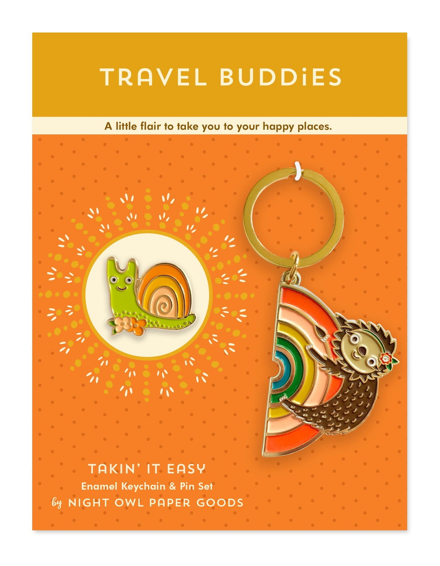 Takin' It Easy Travel Buddies Keychain + Pin Gift Set