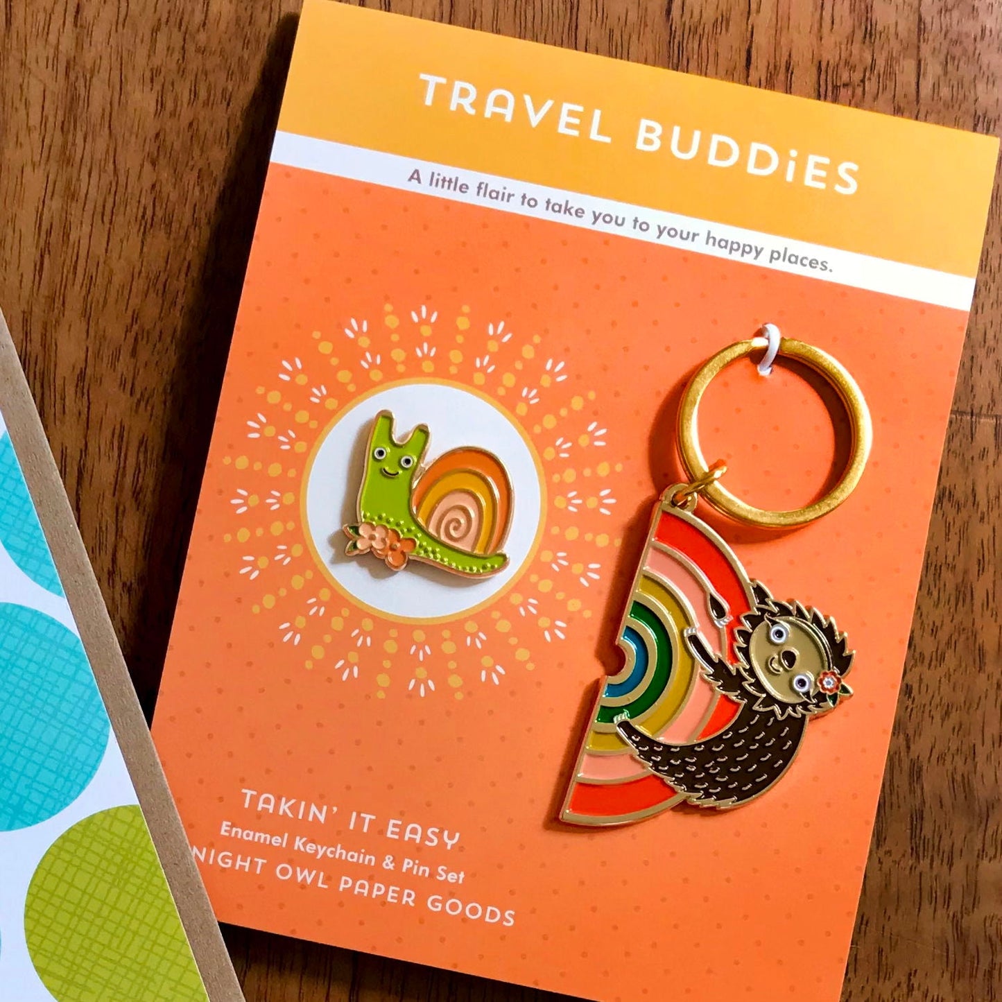 Takin' It Easy Travel Buddies Keychain + Pin Gift Set