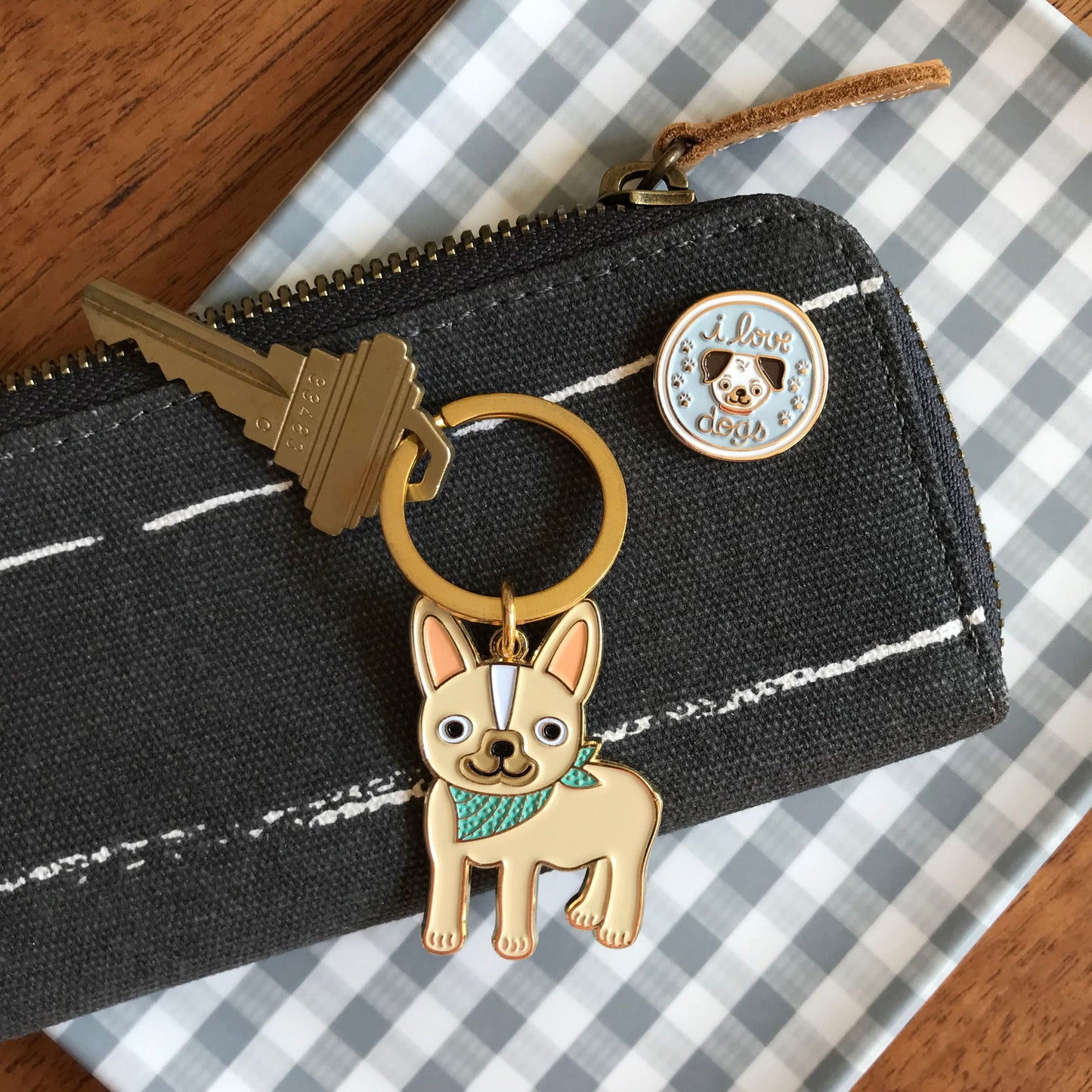 Canine Companion Travel Buddies Keychain + Pin Gift Set