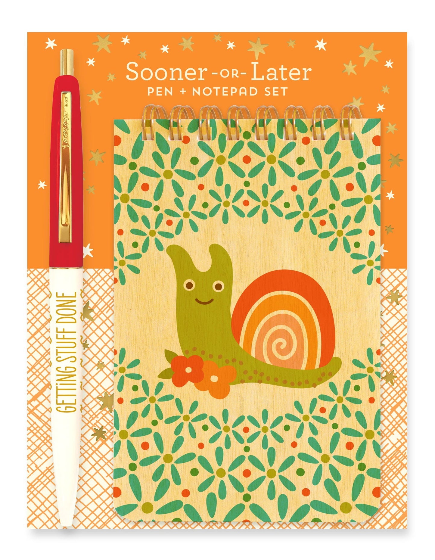 Sooner or Later Wood Mini Notepad + Pen Gift Set