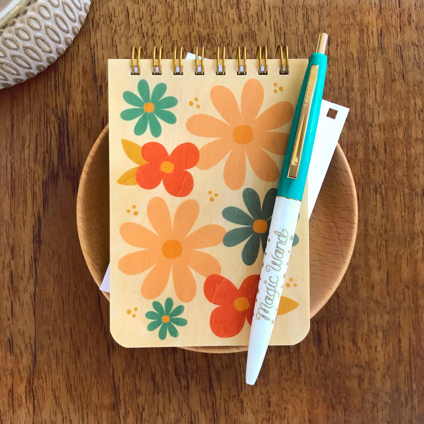 Magic Garden Gift Set Wood Mini Notepad + Pen Gift Set