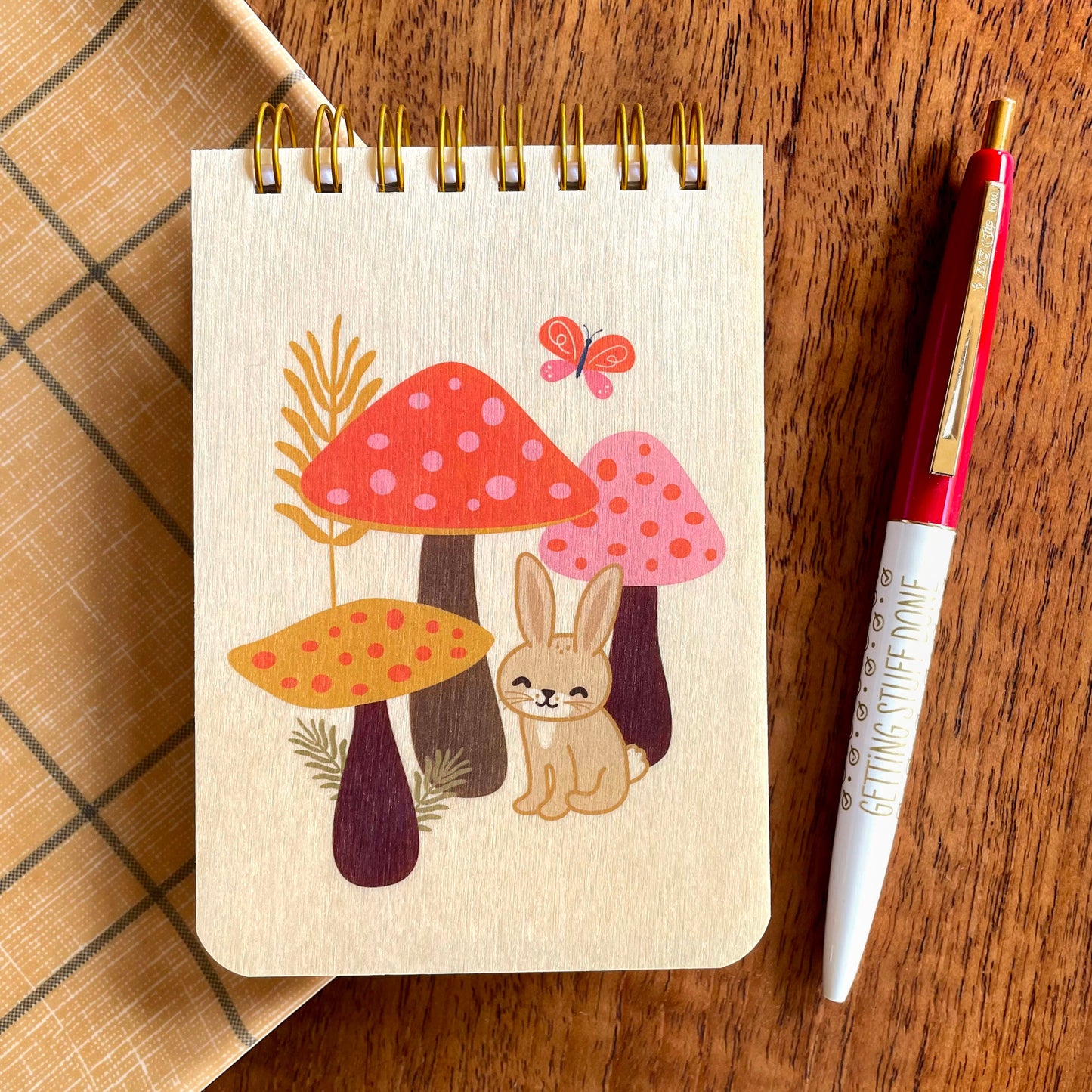Hop to It Wood Mini Notepad + Pen Gift Set