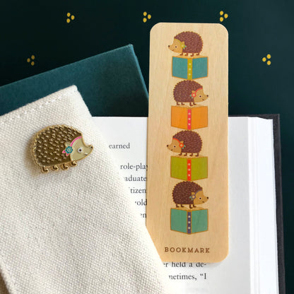 Critter Chronicles Book Buddies Wood Mini Bookmark + Pin Gift Set