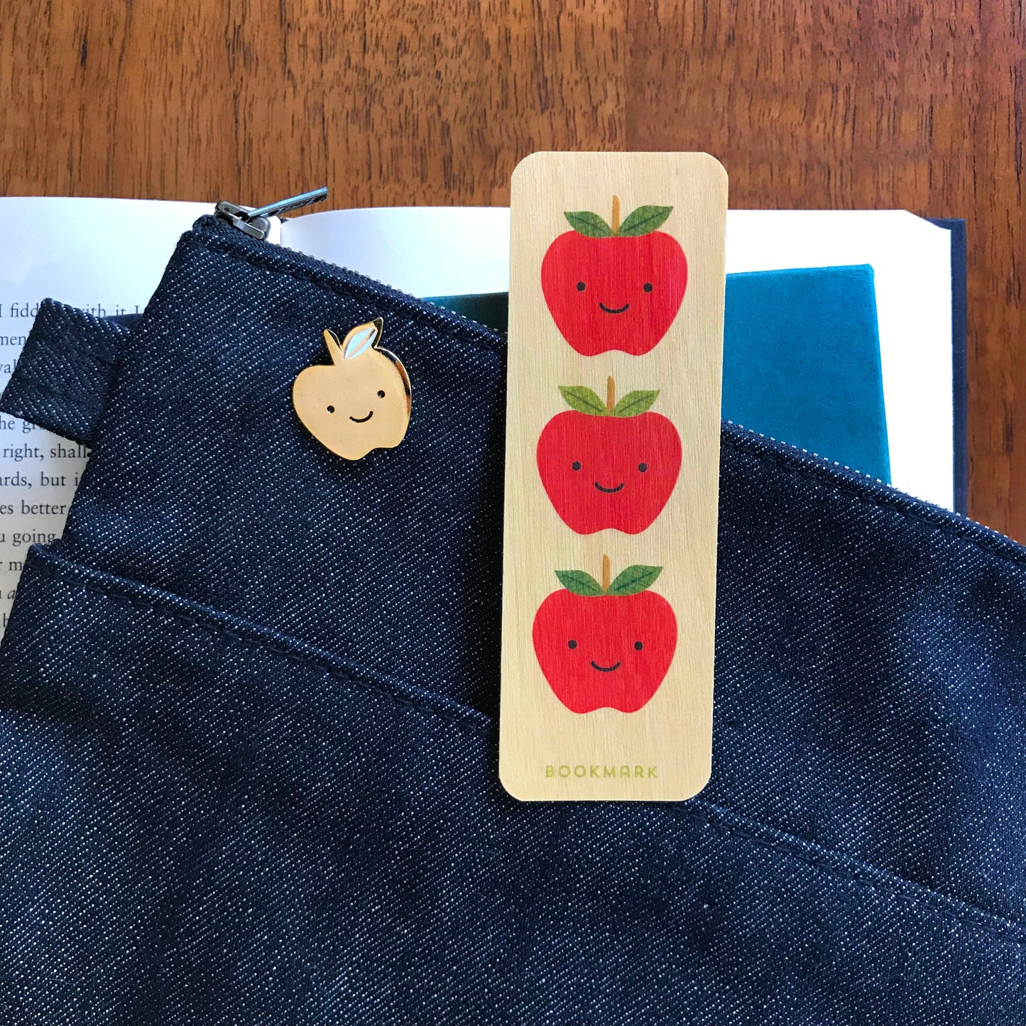 Terrific Teacher Book Buddies Wood Mini Bookmark + Pin Gift Set