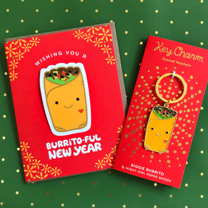 Burrito-Ful New Year Sticker Holiday Card