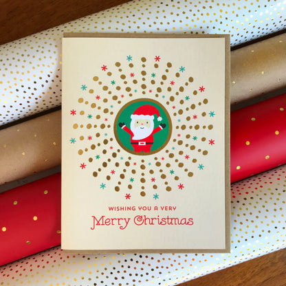 Santa Gold Foil Holiday Card