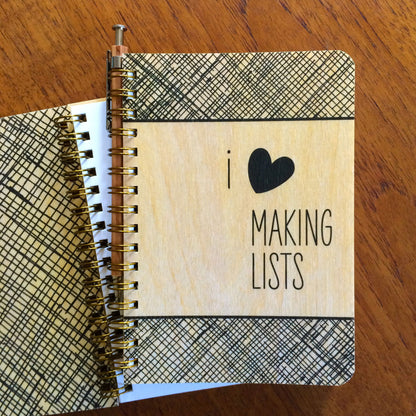 Making Lists Pocket-Size Wood Notebook