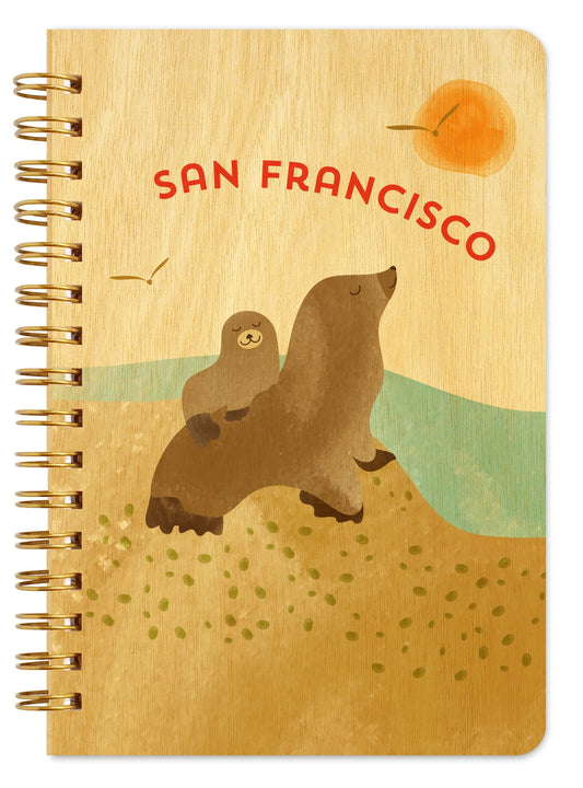 San Francisco Sea Lions Pocket-Size Wood Notebook