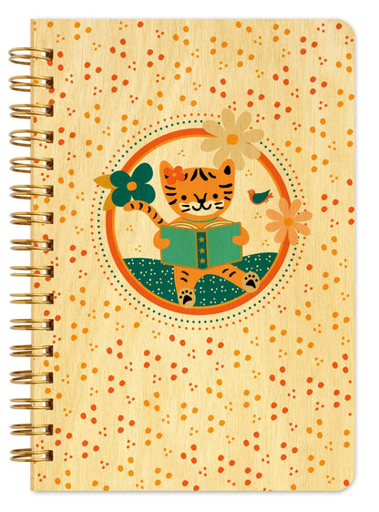 Cat Chapters Pocket-Size Wood Notebook