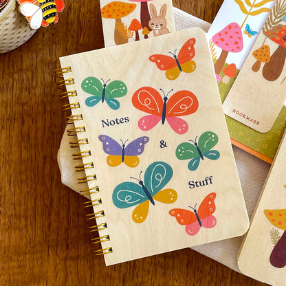 Butterfly Notes Pocket-Size Wood Notebook