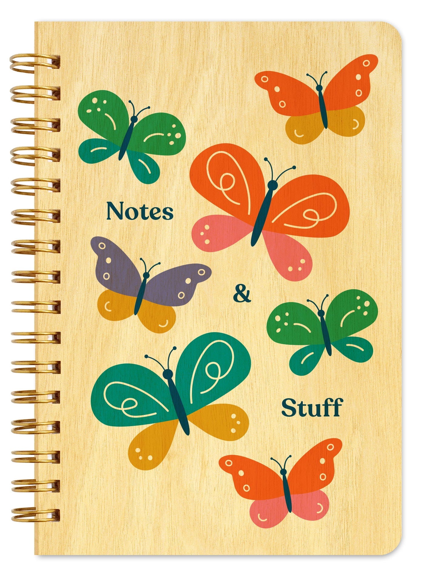 Butterfly Notes Pocket-Size Wood Notebook