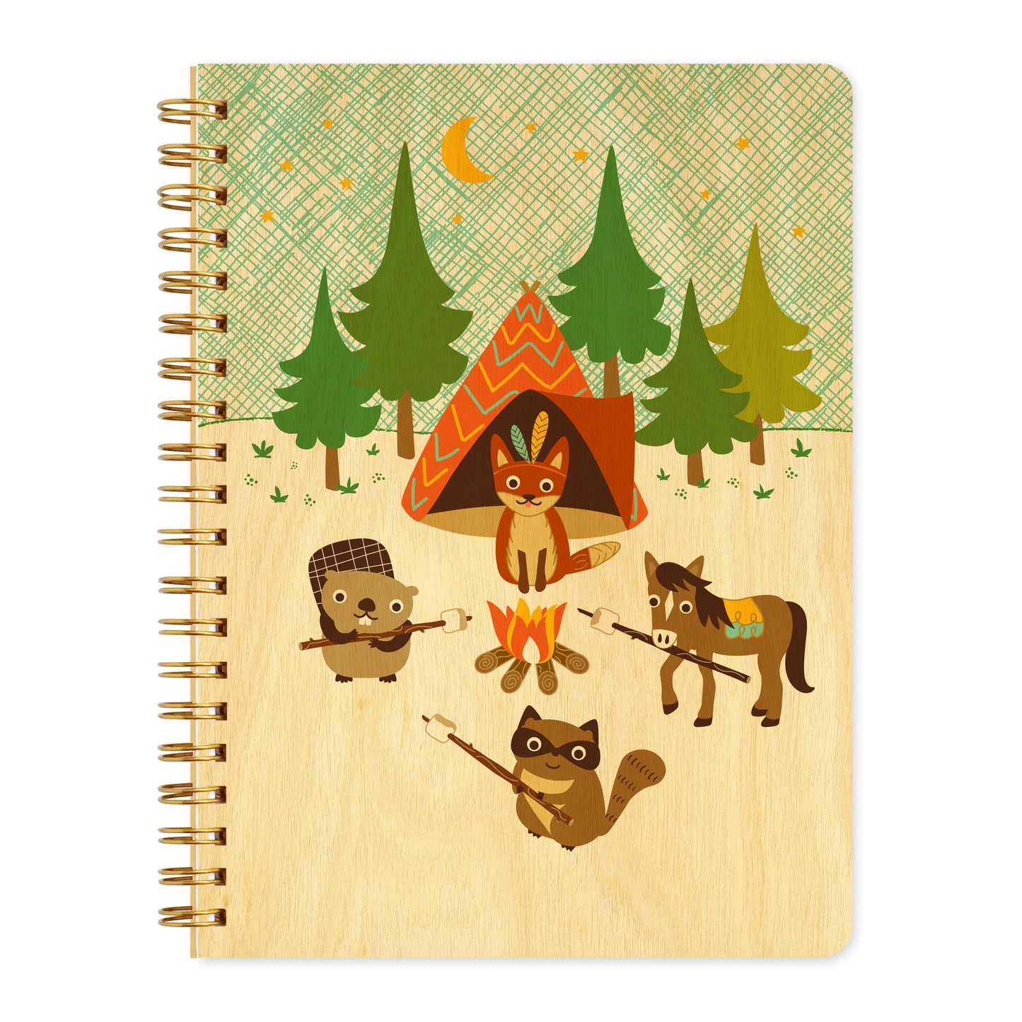 Camping Critters Wood Journal