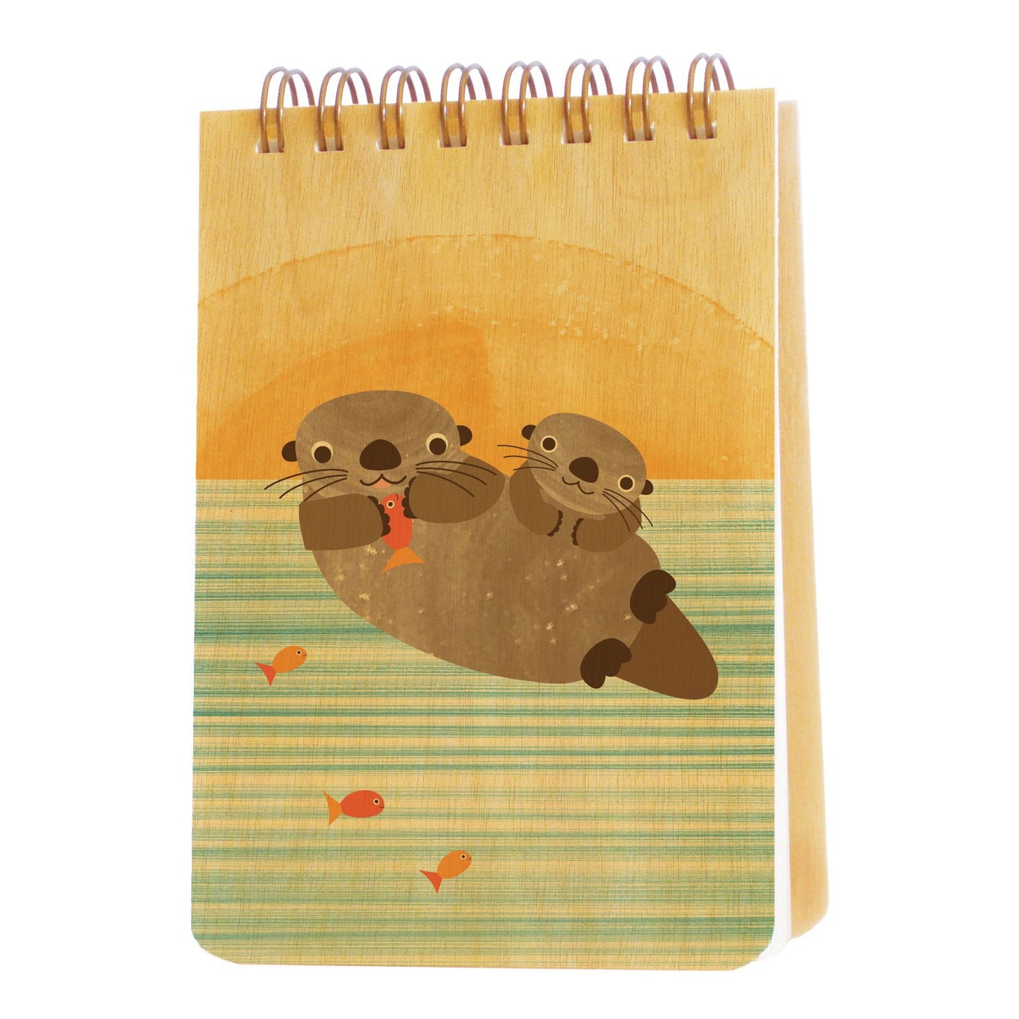 Emmit & Eli Otters Wood Mini Notepad