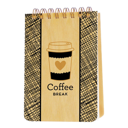 Coffee Break Wood Mini Notepad