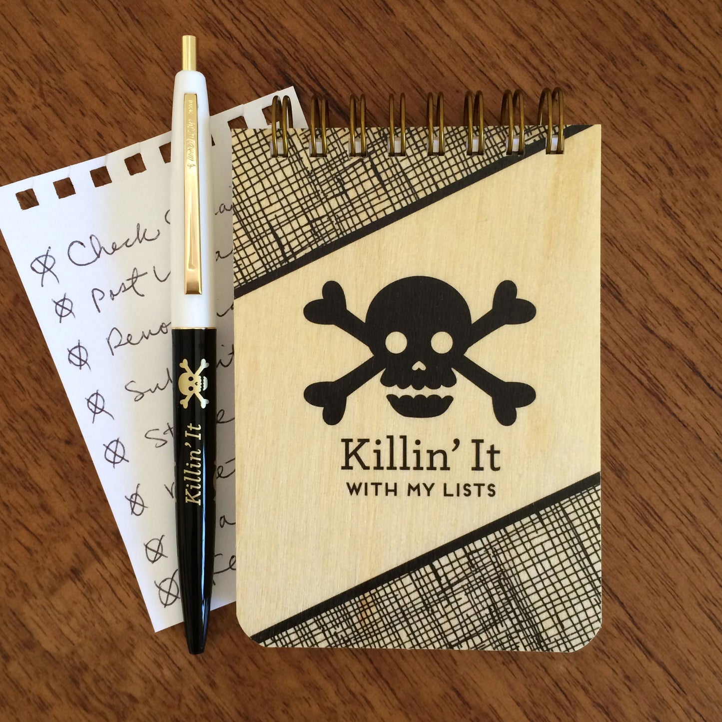 Killin' It Wood Mini Notepad