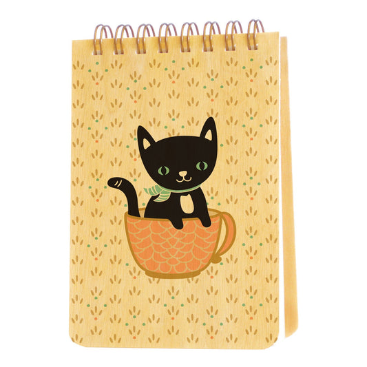 Cuppa Kitty Wood Mini Notepad