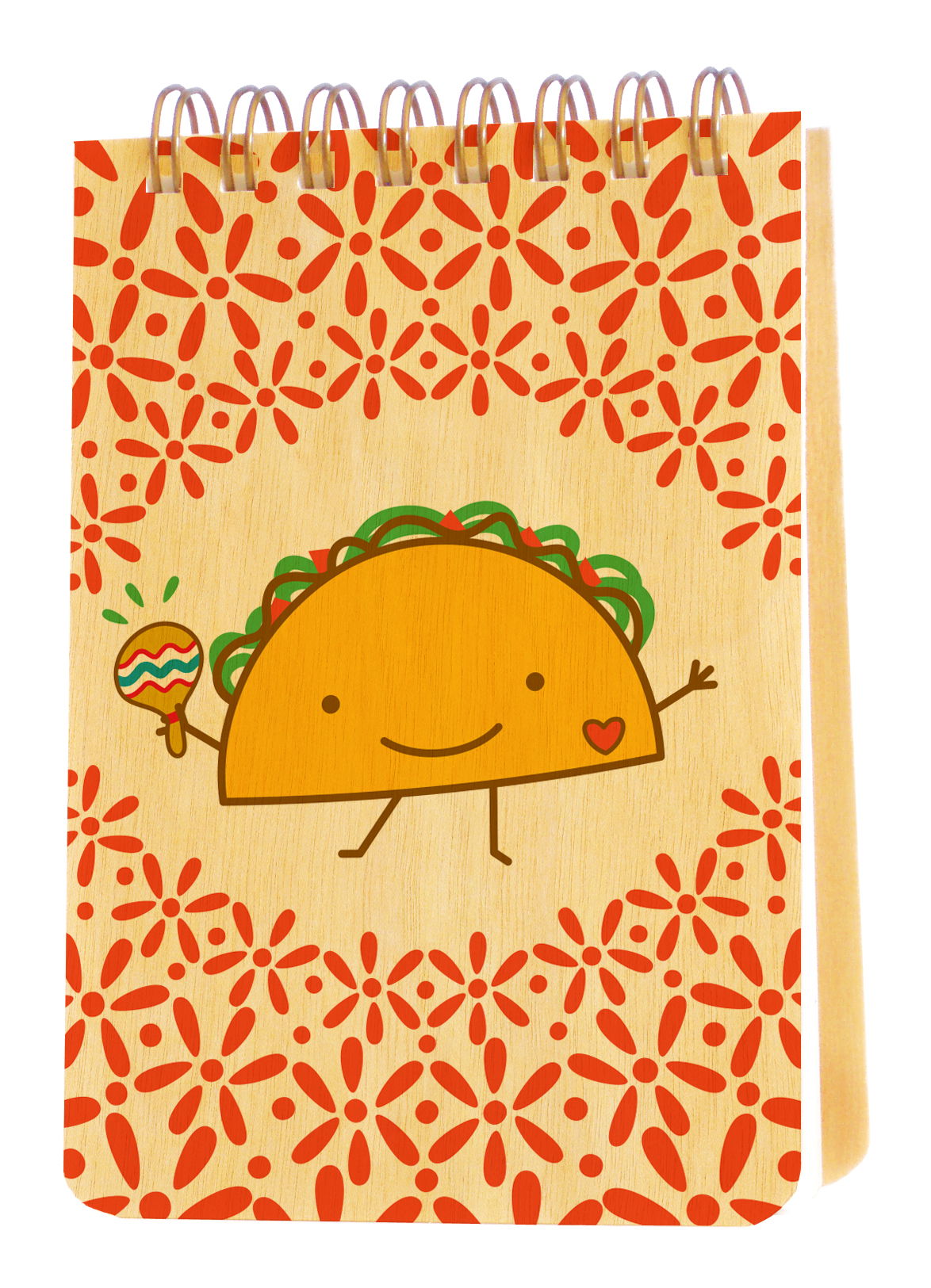 Maraca Taco Wood Mini Notepad
