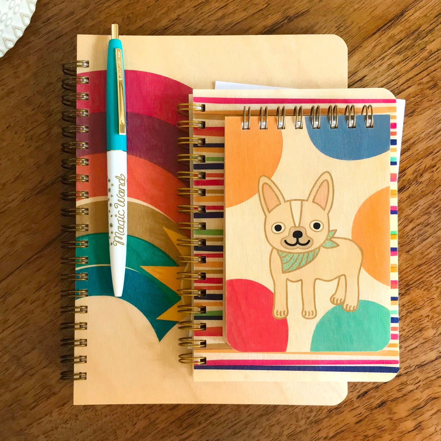 Dotty Doggie Wood Mini Notepad