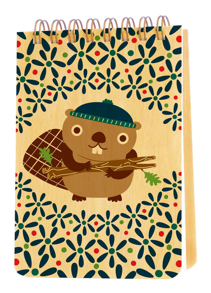 Eager Beaver Wood Mini Notepad + Pen Gift Set