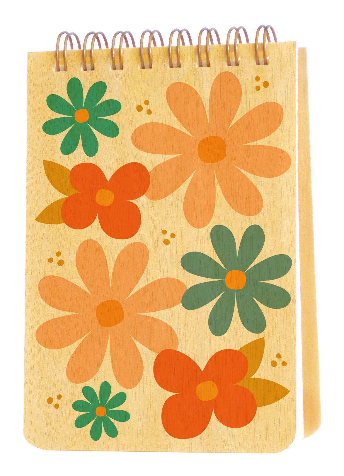 Friendly Floral Wood Mini Notepad