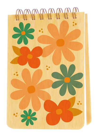 Friendly Floral Wood Mini Notepad
