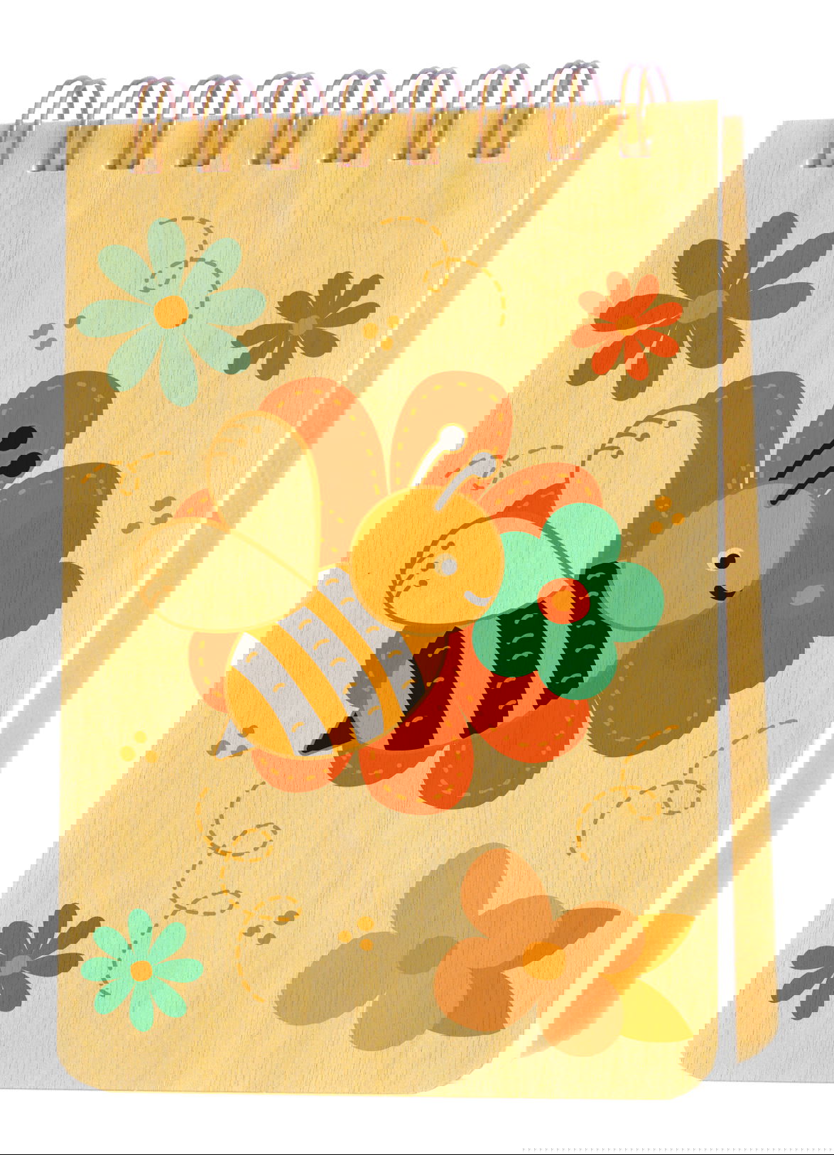 Busy Bee Wood Mini Notepad