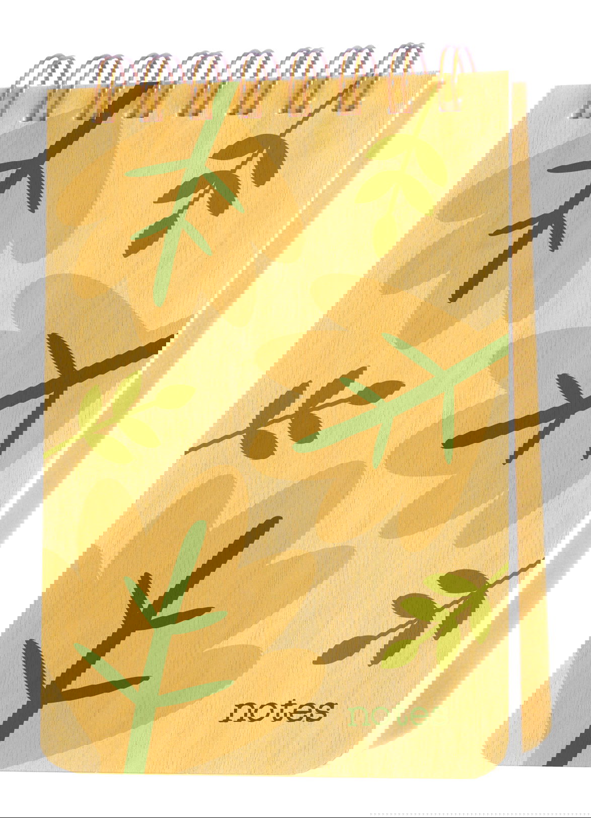 Modern Leaves Wood Mini Notepad