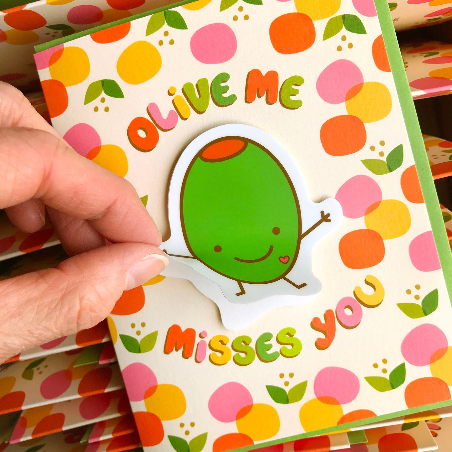 Miss Olive Sticker Thinking of You Card