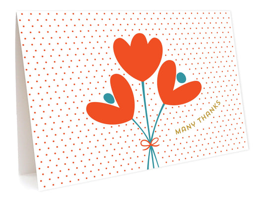 Red Tulips Thank You Card