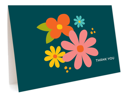 Deep Floral Thank You Card