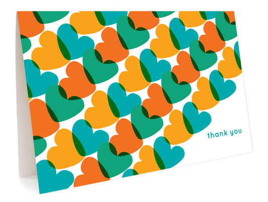 Hearts Overlap Thank You Card