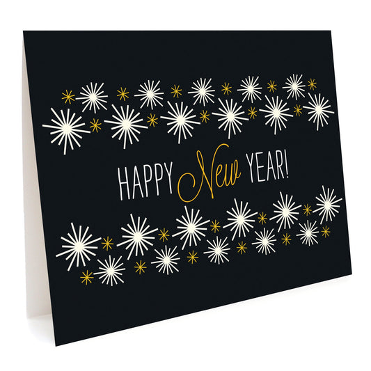 Golden New Year Holiday Card
