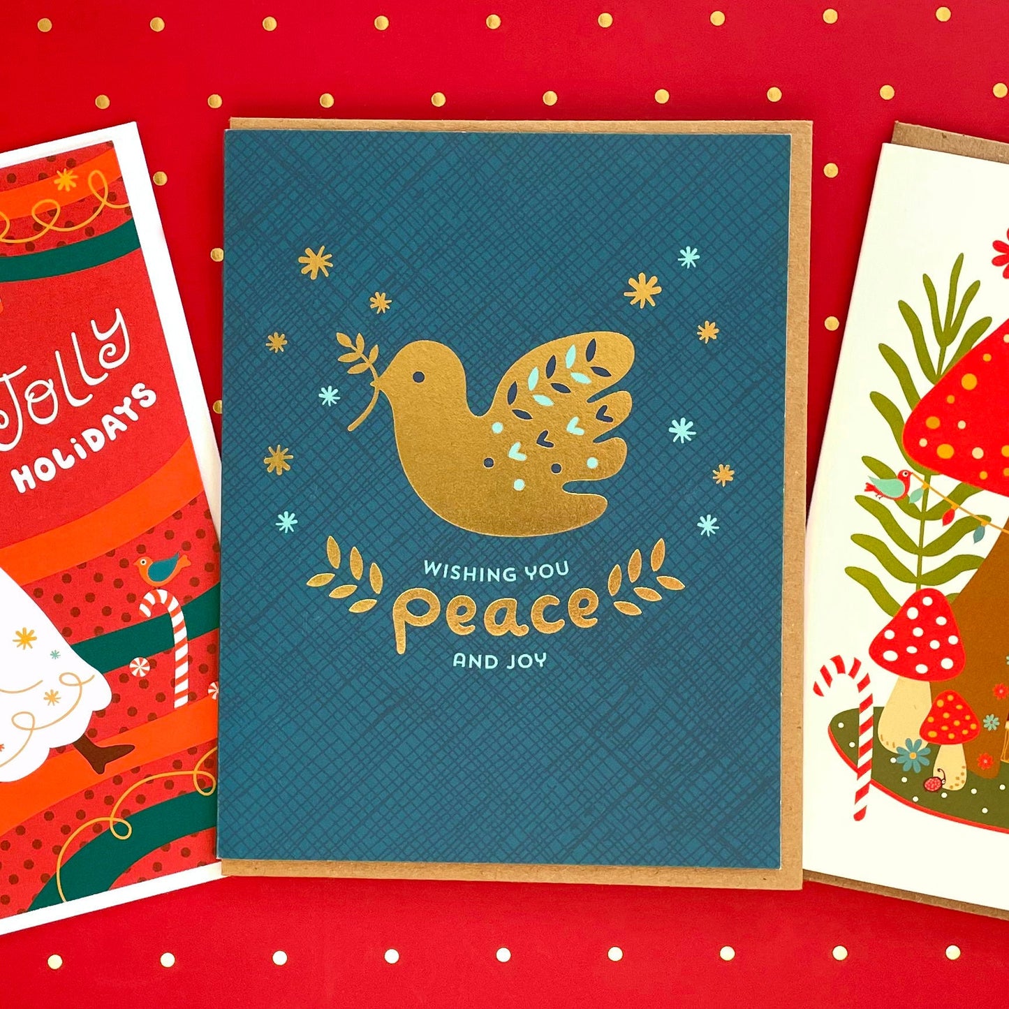 Gold Dove Gold Foil Holiday Card