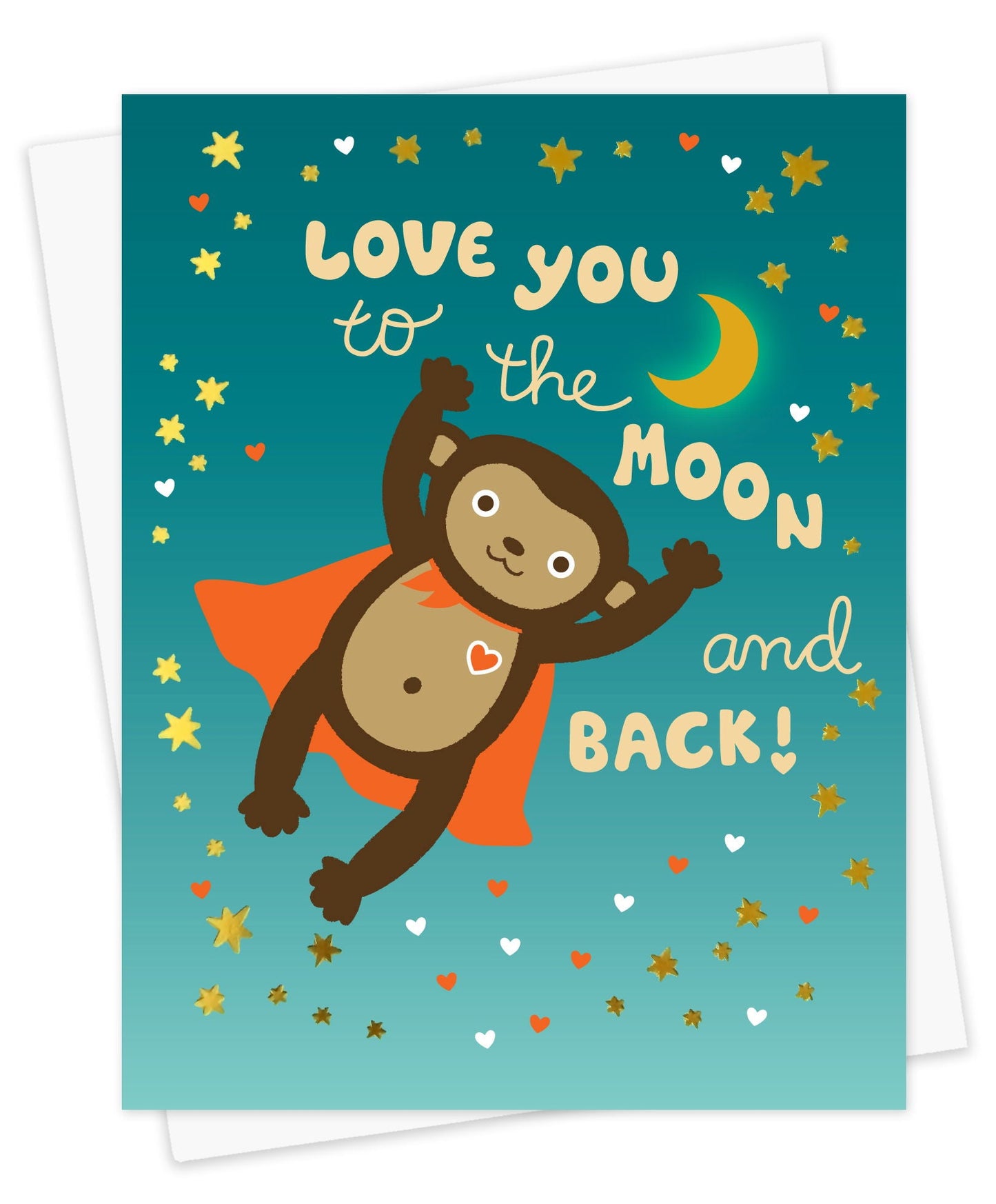 Super Monkey Foil-Stamped Love Card