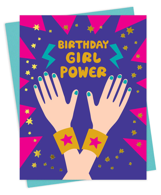 Girl Power Foil-Stamped Birthday Card