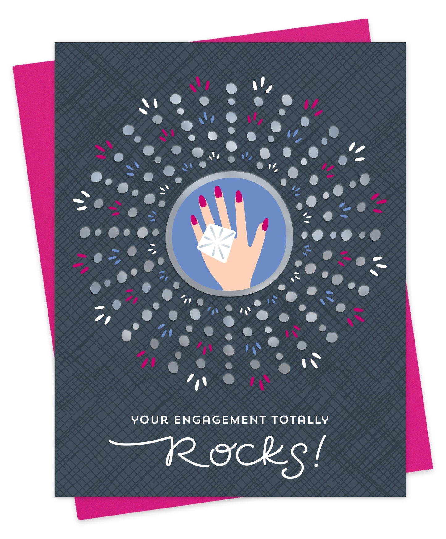 Ring Rocks Foil-Stamped Engagement Card