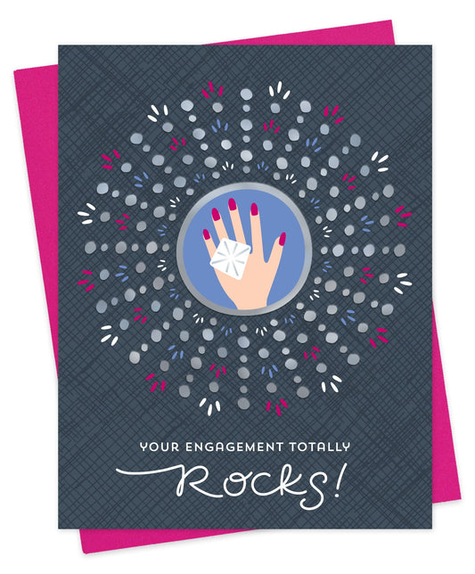 Ring Rocks Foil-Stamped Engagement Card