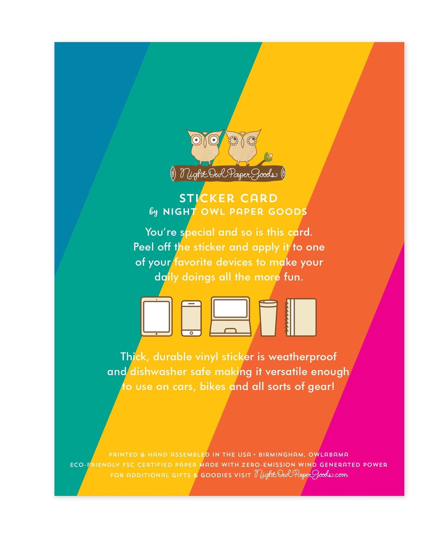 Sunny Rainbow Sticker Birthday Card